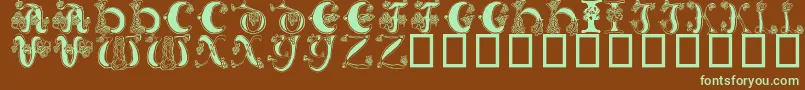 Celtic Knot-fontti – vihreät fontit ruskealla taustalla