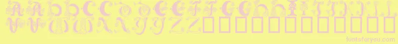フォントCeltic Knot – ピンクのフォント、黄色の背景