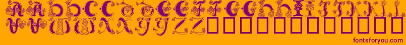 Celtic Knot Font – Purple Fonts on Orange Background