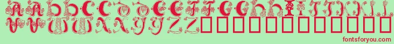 Celtic Knot Font – Red Fonts on Green Background