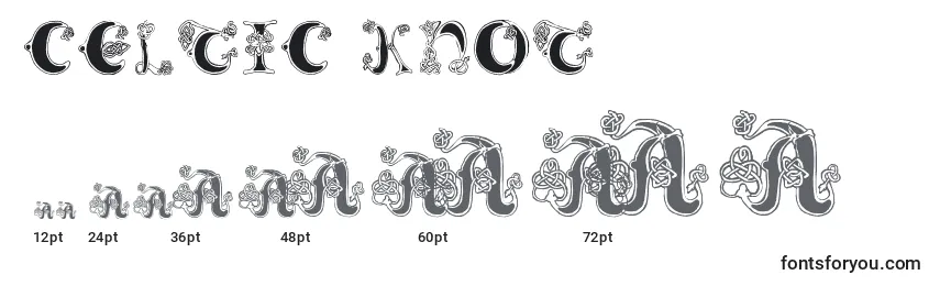 Größen der Schriftart Celtic Knot