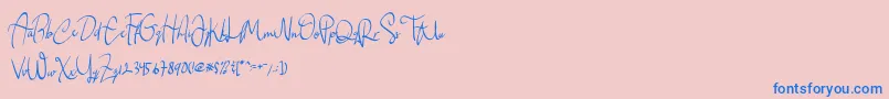 Cemaniey Font – Blue Fonts on Pink Background
