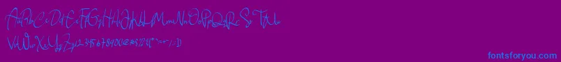 Cemaniey Font – Blue Fonts on Purple Background