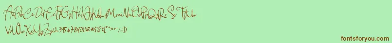 Cemaniey Font – Brown Fonts on Green Background