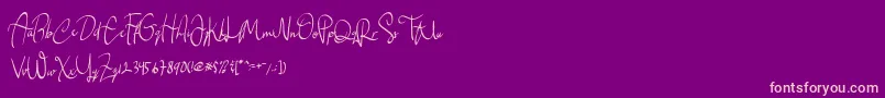 Cemaniey Font – Pink Fonts on Purple Background