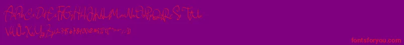 Cemaniey Font – Red Fonts on Purple Background