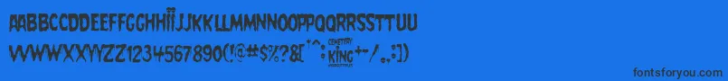 フォントCemetery King – 黒い文字の青い背景
