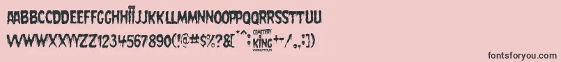 Шрифт Cemetery King – чёрные шрифты на розовом фоне