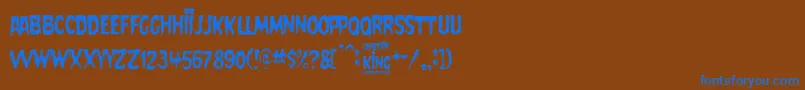 フォントCemetery King – 茶色の背景に青い文字