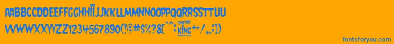 Cemetery King Font – Blue Fonts on Orange Background