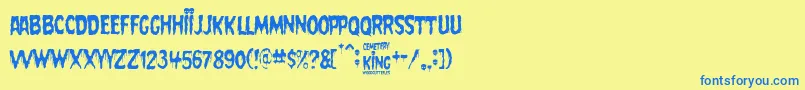 Cemetery King Font – Blue Fonts on Yellow Background