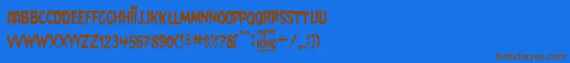 Fonte Cemetery King – fontes marrons em um fundo azul