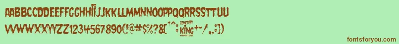 フォントCemetery King – 緑の背景に茶色のフォント