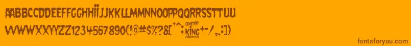 Fonte Cemetery King – fontes marrons em um fundo laranja