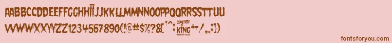 Cemetery King-Schriftart – Braune Schriften auf rosa Hintergrund
