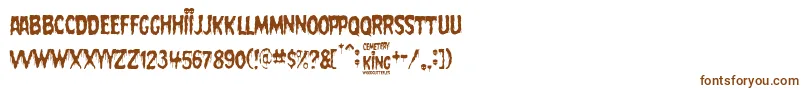 Cemetery King-Schriftart – Braune Schriften auf weißem Hintergrund