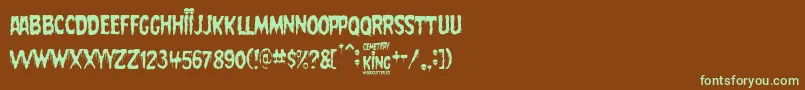 Cemetery King-fontti – vihreät fontit ruskealla taustalla