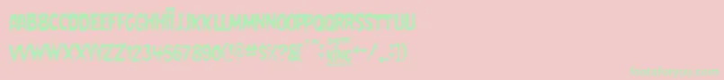 フォントCemetery King – ピンクの背景に緑の文字