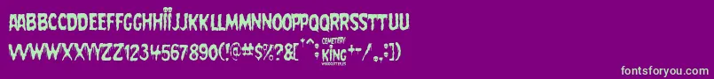 Cemetery King-fontti – vihreät fontit violetilla taustalla
