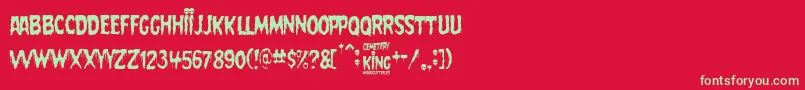 Cemetery King-fontti – vihreät fontit punaisella taustalla