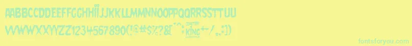 Fonte Cemetery King – fontes verdes em um fundo amarelo
