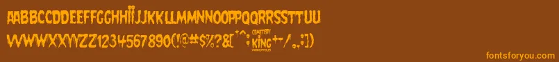 Cemetery King-fontti – oranssit fontit ruskealla taustalla