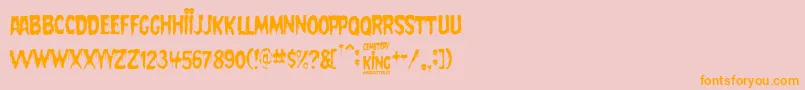 Weitere Informationen zur Cemetery King-Schriftart Cemetery King-Schriftart – Orangefarbene Schriften auf rosa Hintergrund
