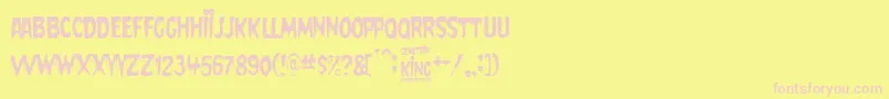 Cemetery King-Schriftart – Rosa Schriften auf gelbem Hintergrund