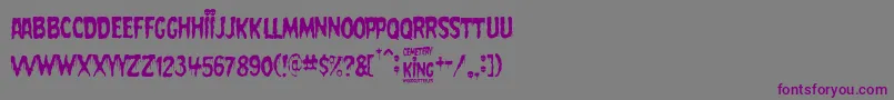 Cemetery King-Schriftart – Violette Schriften auf grauem Hintergrund