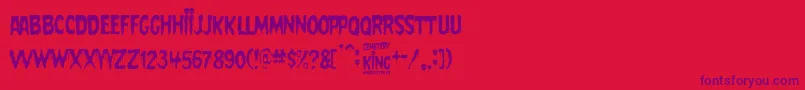 Police Cemetery King – polices violettes sur fond rouge