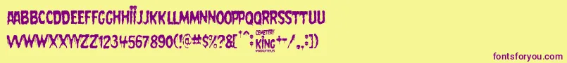 Cemetery King Font – Purple Fonts on Yellow Background