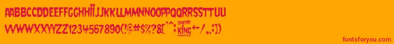 Cemetery King Font – Red Fonts on Orange Background