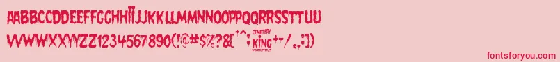 Cemetery King Font – Red Fonts on Pink Background