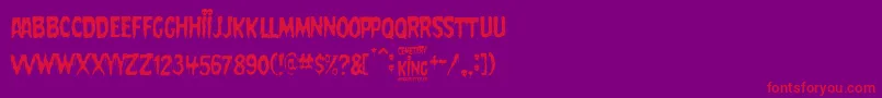 Cemetery King-Schriftart – Rote Schriften auf violettem Hintergrund