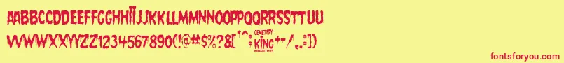 フォントCemetery King – 赤い文字の黄色い背景