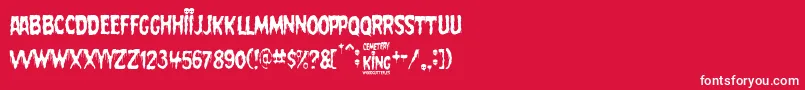 Шрифт Cemetery King – белые шрифты на красном фоне