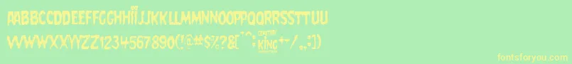 Cemetery King Font – Yellow Fonts on Green Background