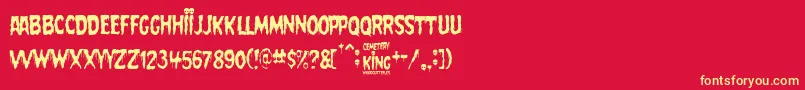 Cemetery King-fontti – keltaiset fontit punaisella taustalla