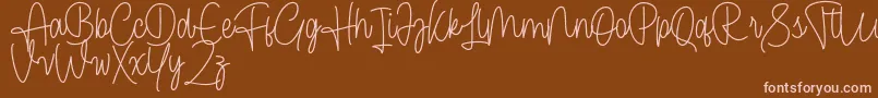 Cendolita Script Free-Schriftart – Rosa Schriften auf braunem Hintergrund