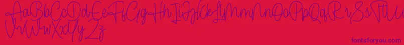 Cendolita Script Free Font – Purple Fonts on Red Background