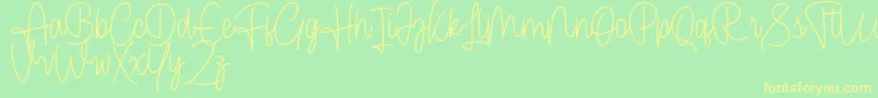 Cendolita Script Free Font – Yellow Fonts on Green Background