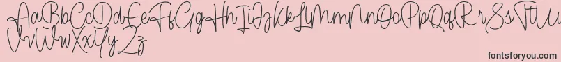 Cendolita Script Free-fontti – mustat fontit vaaleanpunaisella taustalla