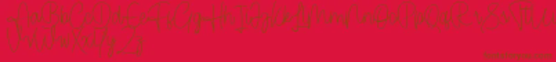 Cendolita Script Free Font – Brown Fonts on Red Background
