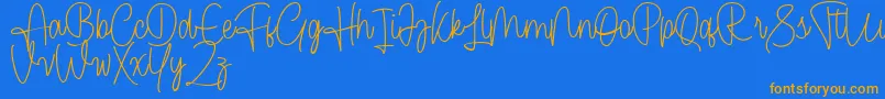 Fonte Cendolita Script Free – fontes laranjas em um fundo azul