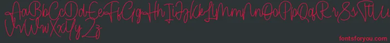 Cendolita Script Free Font – Red Fonts on Black Background