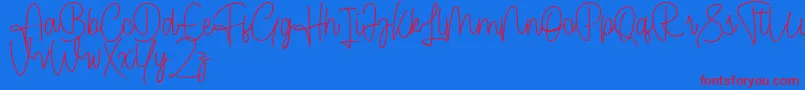 Cendolita Script Free Font – Red Fonts on Blue Background