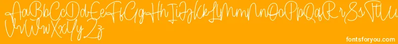 Cendolita Script Free Font – White Fonts on Orange Background