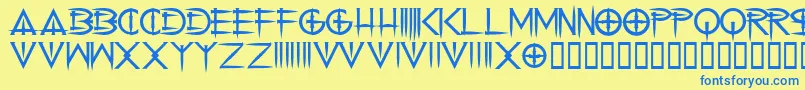 cenobyte Font – Blue Fonts on Yellow Background