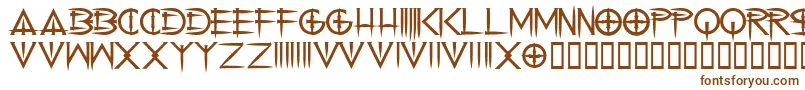 cenobyte-Schriftart – Braune Schriften auf weißem Hintergrund