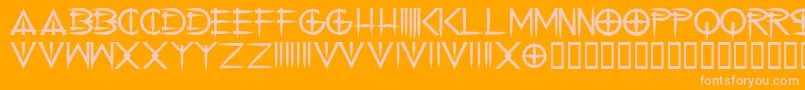cenobyte Font – Pink Fonts on Orange Background